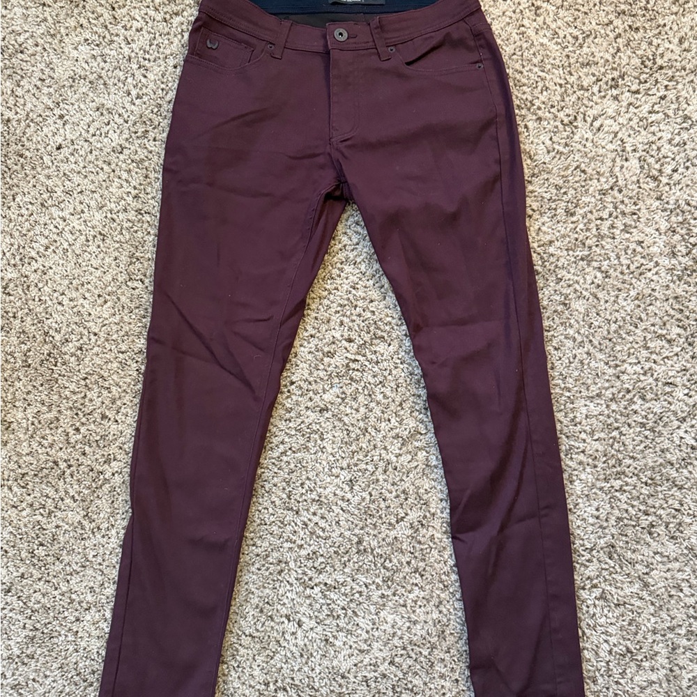 Slim Fit Men's Jeans in Deep Burgundy